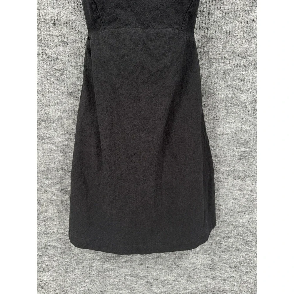 Free People Dress Womens Small Black Mini Square Neck Strappy Cotton Sundress